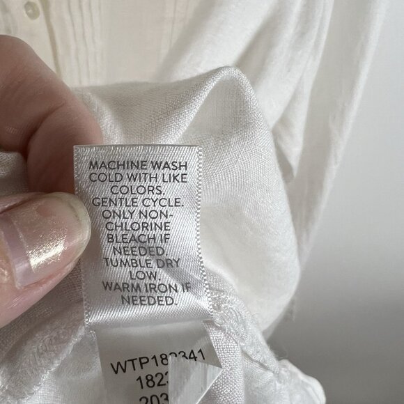 J.Jill Womens Love 100% Linen Long Sleeve Button-Front White Shirt Dress XL‎ - Picture 6 of 9